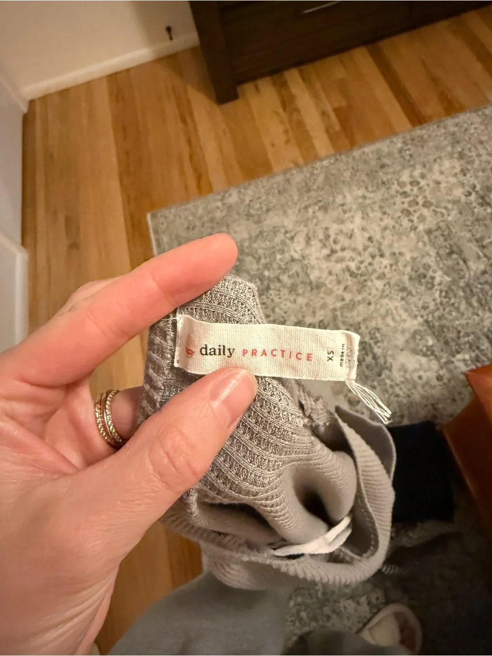 Anthropologie Light Gray Ribbed Long Sleeve - Picture 3 of 3